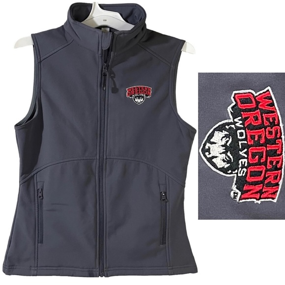western Oregon wolves university full-zip women vest Size Small - Picture 1 of 11